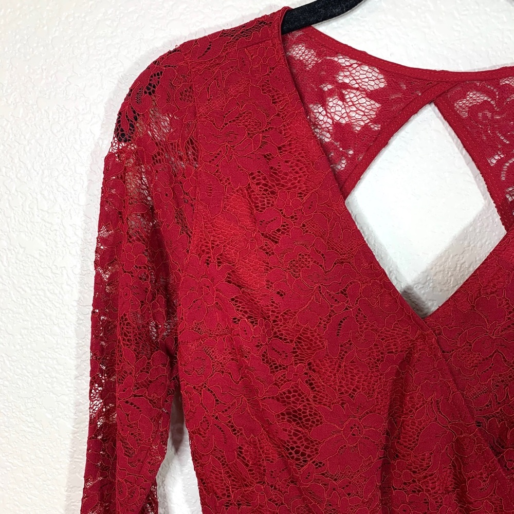 Abercrombie &Fitch Red Lace XXS Long Slee… - Picture 5 of 10